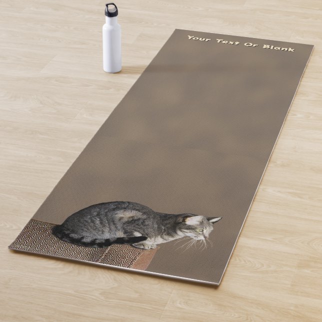 Tapis De Yoga Chat tigré gris fumeux (En situation)