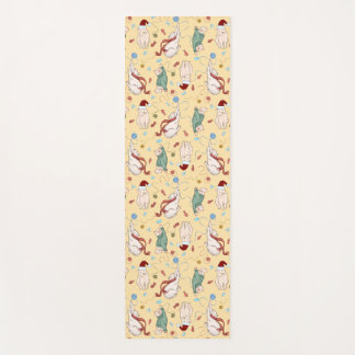 Tapis De Yoga Chats de Noël joueurs avec fil et motif de fête