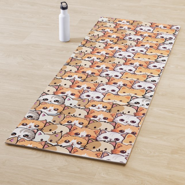 Tapis De Yoga Chats mignons chaton orange chaton animal Motif sa (En situation)