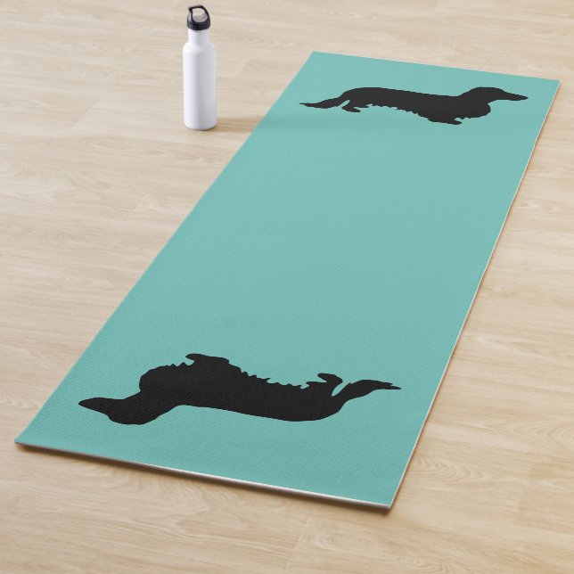 Tapis De Yoga Cheveux longs Dachshund - Silhouette 1 (En situation)