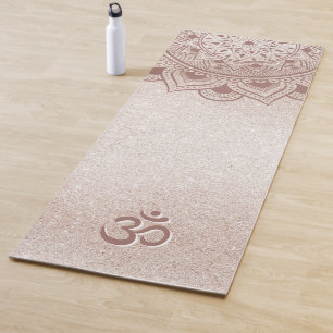 Tapis De Yoga Chic Rose Gold Mandala Om Personal