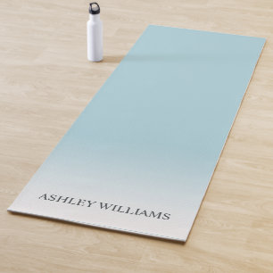 Tapis De Yoga Chic Script Monogramme Blue Glow Ombre Yoga Mat