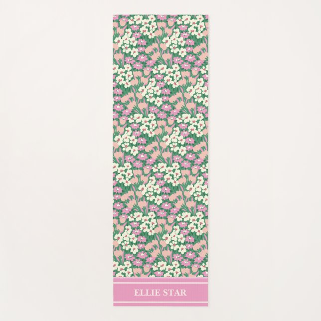 Tapis De Yoga Chiens de Noël roses Fille personnalisée (Devant)