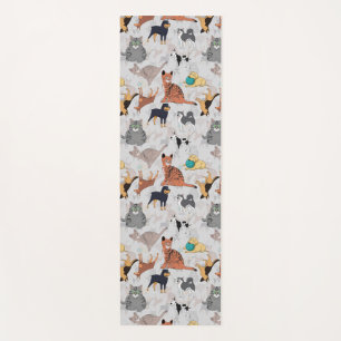 Tapis De Yoga Chiens Et Chats Cutes Design Motif