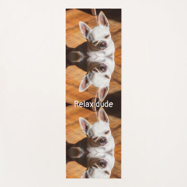 Tapis De Yoga Chihuahua somptueux squint relax mec Photo (Devant)