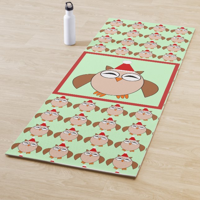 Tapis De Yoga Chouette de Noël (En situation)