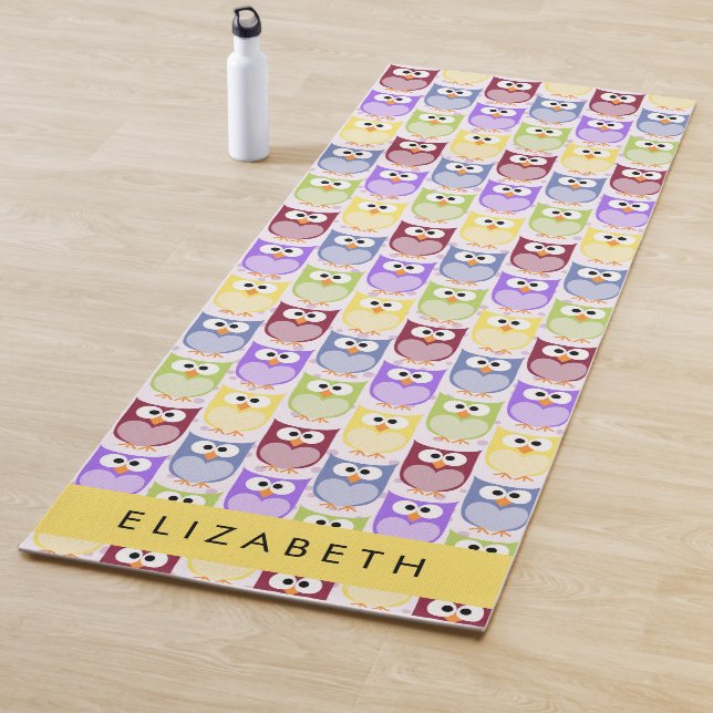 Tapis De Yoga Chouettes mignonnes, Chouette Motif, Chouettes col (En situation)