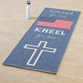 Tapis De Yoga Christian Patriot Stand pour Drapeau Kneel pour Cr