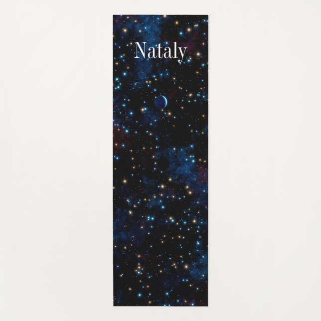 Tapis De Yoga Ciel étoilé avec étoiles et planètes (Devant)