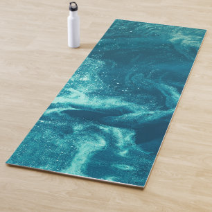 Tapis De Yoga Cieux bleus profonds abstraits de satellite de