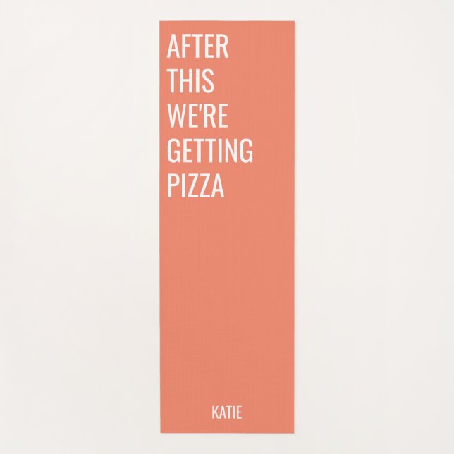 Tapis De Yoga Citation de pizza amusante orange (Devant)