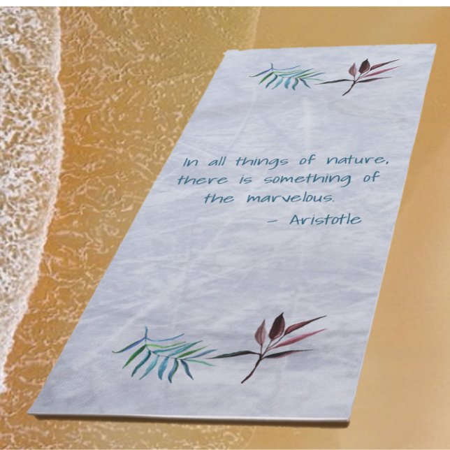 Tapis De Yoga Citation Florale Aristote Nature (Bookmark my store! https://www.zazzle.com/store/capricepetit)