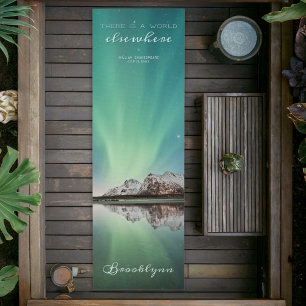 Tapis De Yoga Citation Inspirante Aurora Vert Personnalisée Yoga