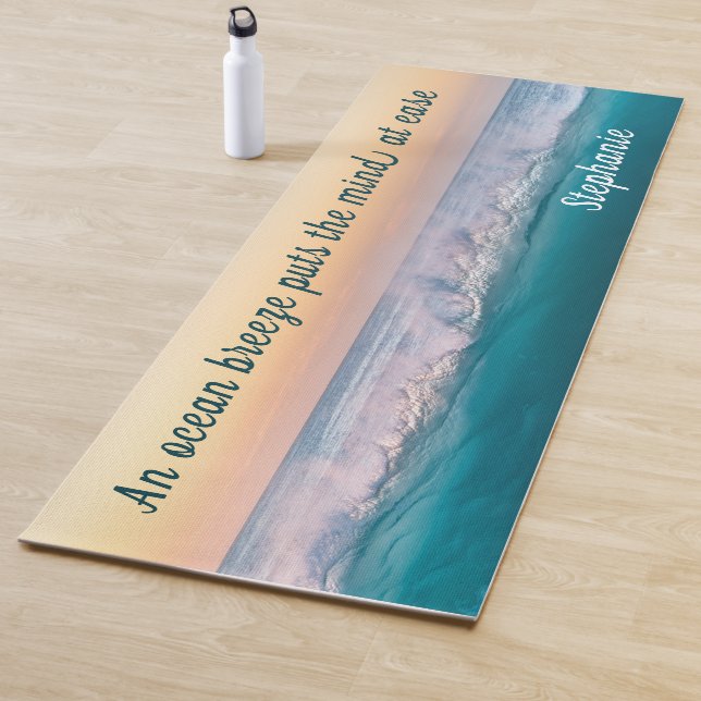Tapis De Yoga Citation Inspiration personnalisée Ocean Wave  (En situation)