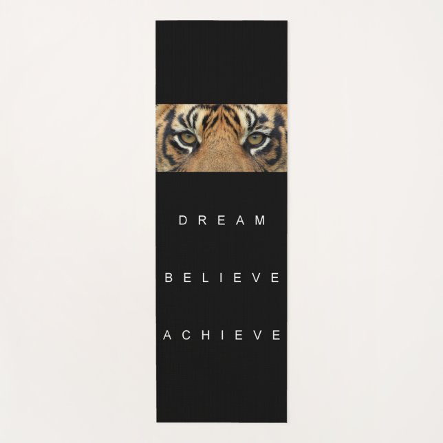 Tapis De Yoga Citation Motivation Tiger Eyes Modèle noir (Devant)