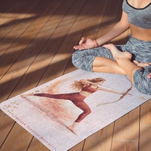 Tapis De Yoga Citation personnalisée illustrée du zodiaque Sagit