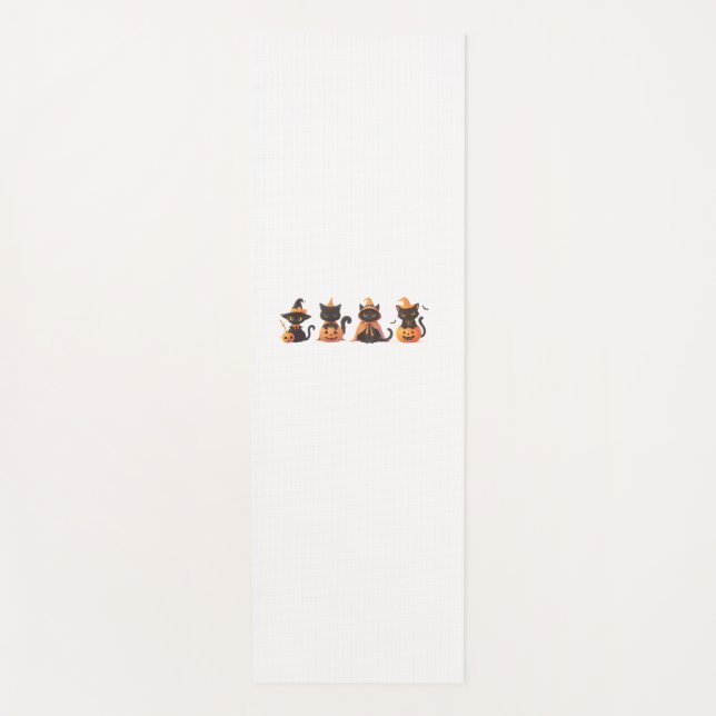 Tapis De Yoga Citrouille de chat noir (Devant)