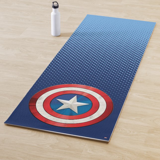 Tapis De Yoga Classique Avengers | Captain America Brusted Shiel (En situation)
