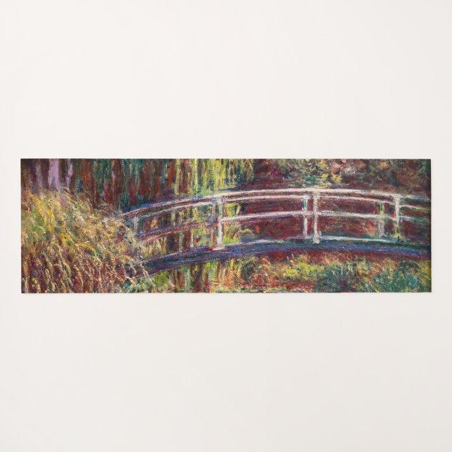 Tapis De Yoga Claude Monet - Eau Lily étang, Harmonie rose (Dos (Horizontal))