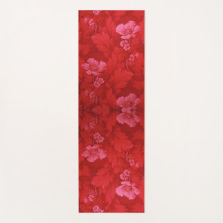 Tapis De Yoga Cluster de fleurs Vintages de pavot rouge