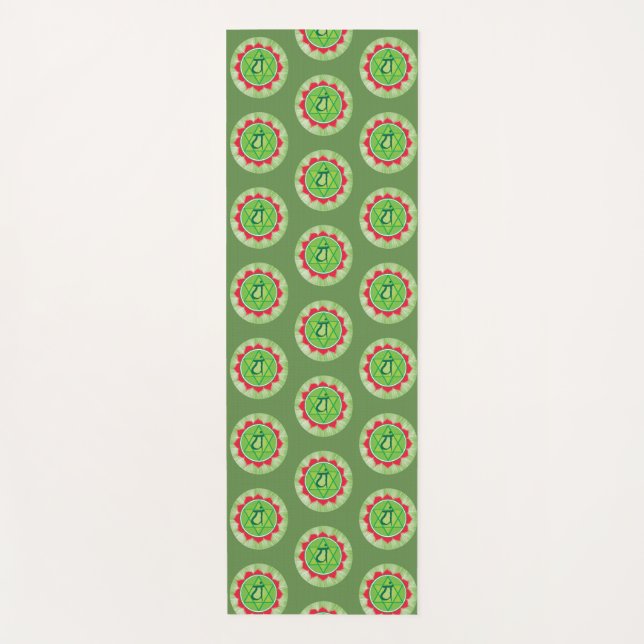 Tapis De Yoga Coeur Chakra Vert Chakra Anahata Yoga Mat (Devant)