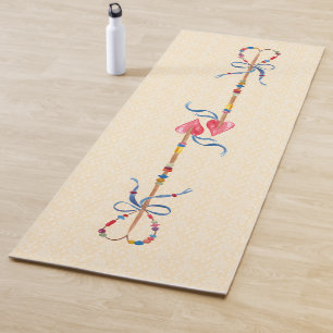 Tapis De Yoga Cœurs Bohème Flèches