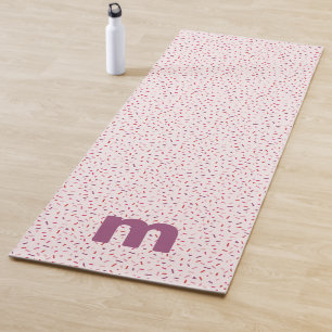 Tapis De Yoga Coeurs et saupoudrer doux rose personnalisé
