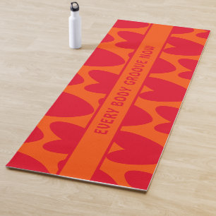 Tapis De Yoga Coeurs rouges rétro et Super