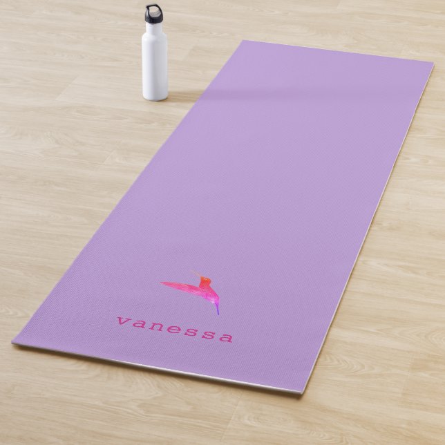 Tapis De Yoga Colibri mauve (En situation)
