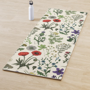 Tapis De Yoga Collage de fleurs sauvages