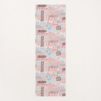 Tapis De Yoga Collage de mots de yoga écrits à la main - État d'