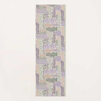 Tapis De Yoga Collage de mots écrits à la main Pilates Lingo-Sag