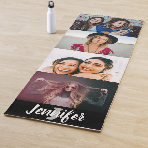 Tapis De Yoga Collage photo personnalisé 4 Nom personnalisé et m