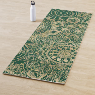 Tapis De Yoga Collection Mandala Gold Green