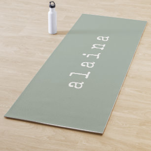 Tapis De Yoga Conception de nom minimaliste simple vert sauge pe