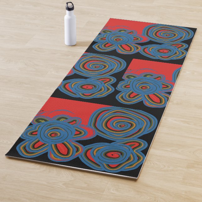 Tapis De Yoga Conception Florale Mexicaine-Américaine (En situation)