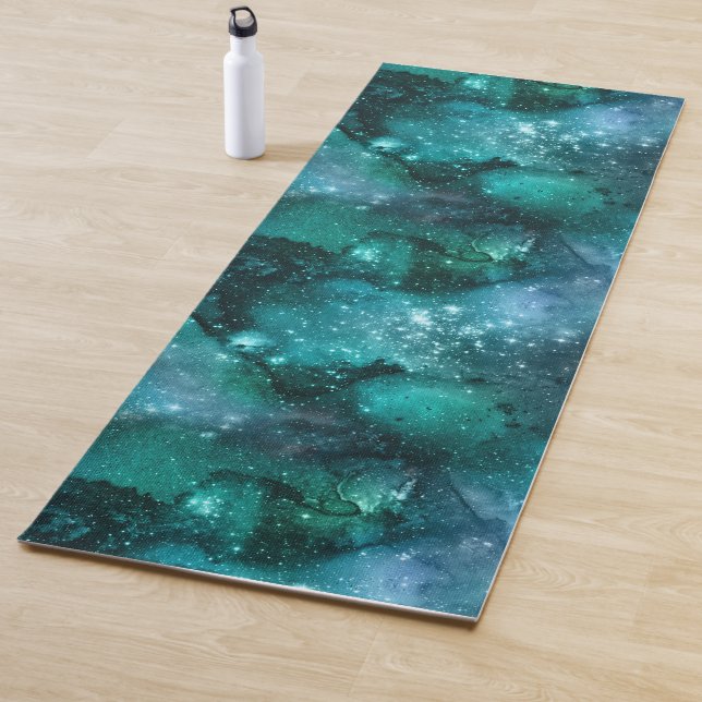 Tapis De Yoga Conception Turquoise de la série Galaxy 6  (En situation)