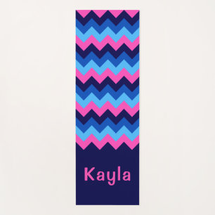 Tapis De Yoga Cool bleu rose Chevron Monogram Yoga Mat
