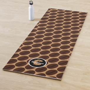 Tapis De Yoga Cool Brown Fèves de café motif Monogramme