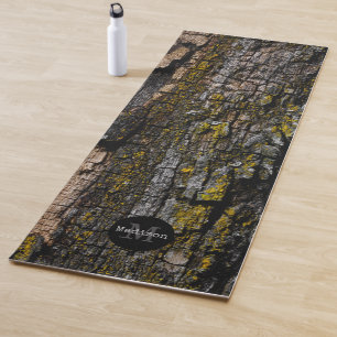 Tapis De Yoga Cool Brown mousse écorce de bois jaune lichen Mono