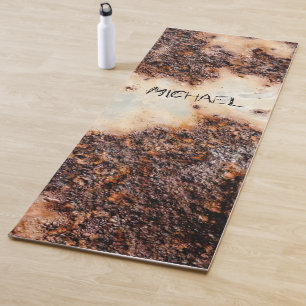 Tapis De Yoga Cool brun rouille texture métallique Votre nom