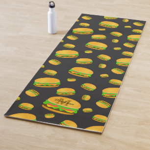 Tapis De Yoga Cool et amusant yummy burger motif Monogramme