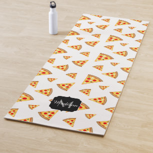 Tapis De Yoga Cool et fun pizza tranches motif Monogram blanc