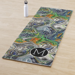 Tapis De Yoga Cool funky personnalisé Motif en marbre fractal ré