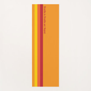 Tapis De Yoga Cool Retro les années 70 rayures Orange Jaune Roug