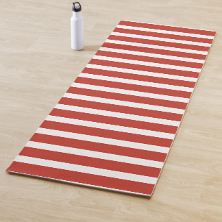 Tapis De Yoga Cool retro red and white stripes 