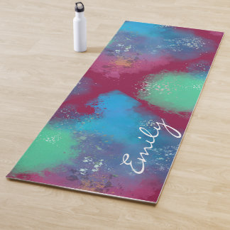 Tapis De Yoga Cool Tones Abstract Oil Paint Gradient Leggings