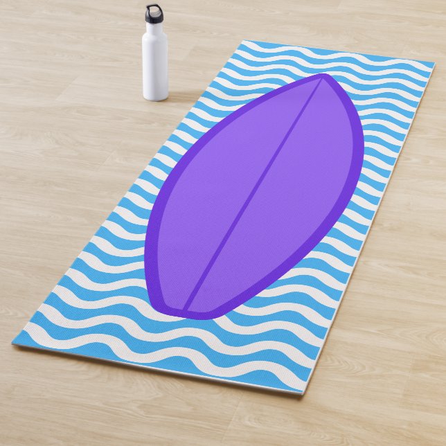 Tapis De Yoga Cool Violet Bleu Vagues Surf Yoga Mat (En situation)