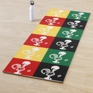Tapis De Yoga Coq portugais de Barcelos coloré motif