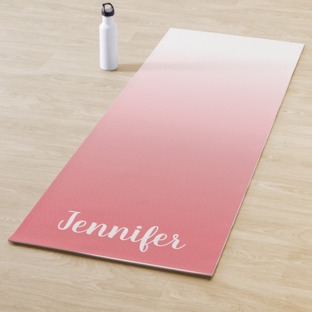Tapis De Yoga Corail clair personnalisé et Ombre blanc (En situation)